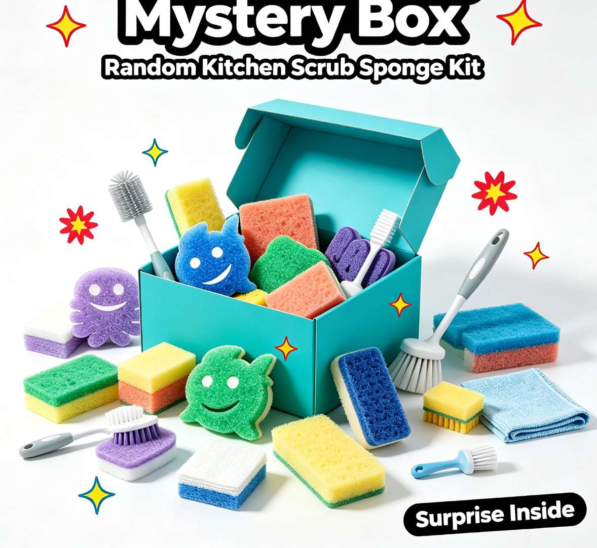Kitchen Gadgets For The Blind - Kotak Misteri Perlengkapan Pembersih Dapur, Spons