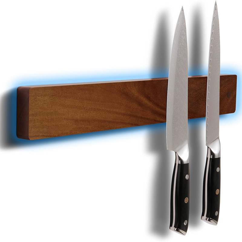 Magnetic Knife Strip - Rak Pisau Magnetik Kayu Ash 30cm