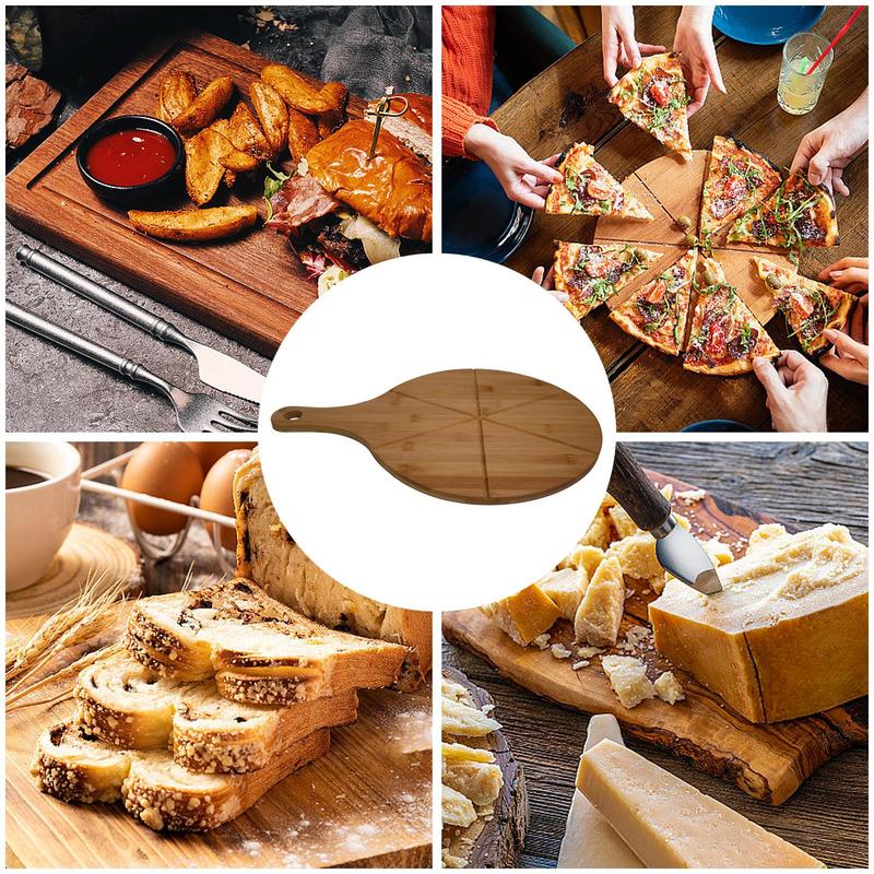 Kitchen Gadgets Guide - Papan Pemotong Pizza Kayu Bulat Alat