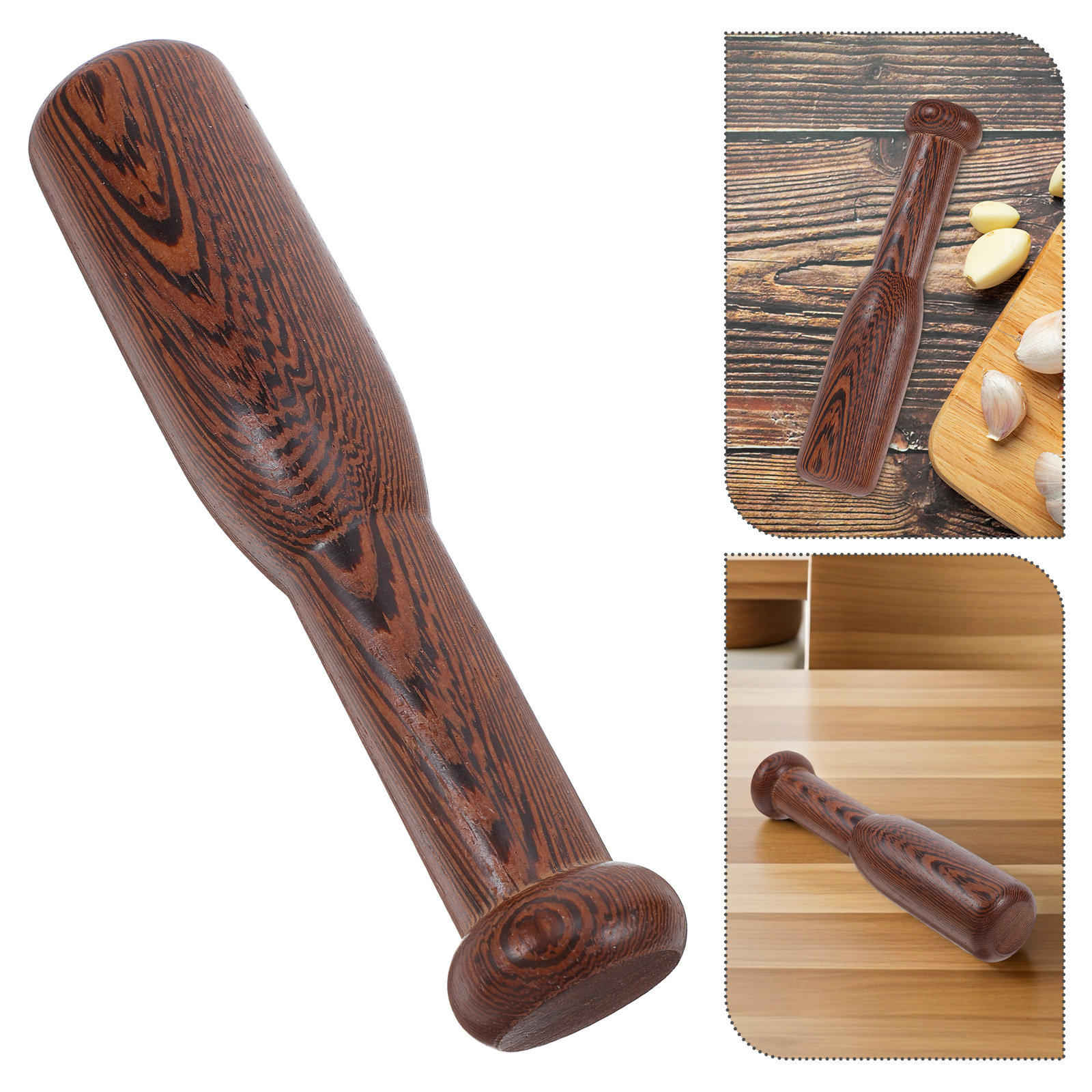 Potato Masher Ricer - Penggiling Tangan Kayu Alami, Alat Penghancur