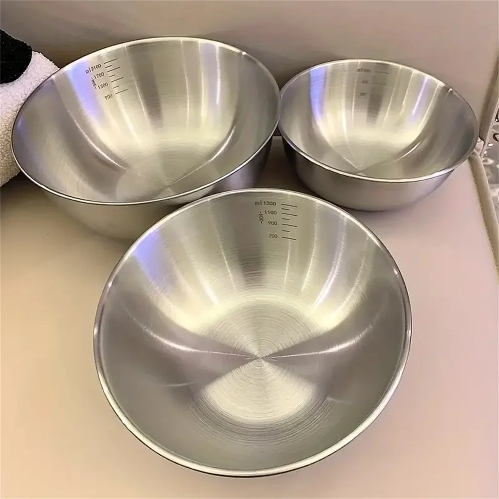 Kitchen Gadgets Storage - 1-3 Set Mangkuk Stainless Steel dengan