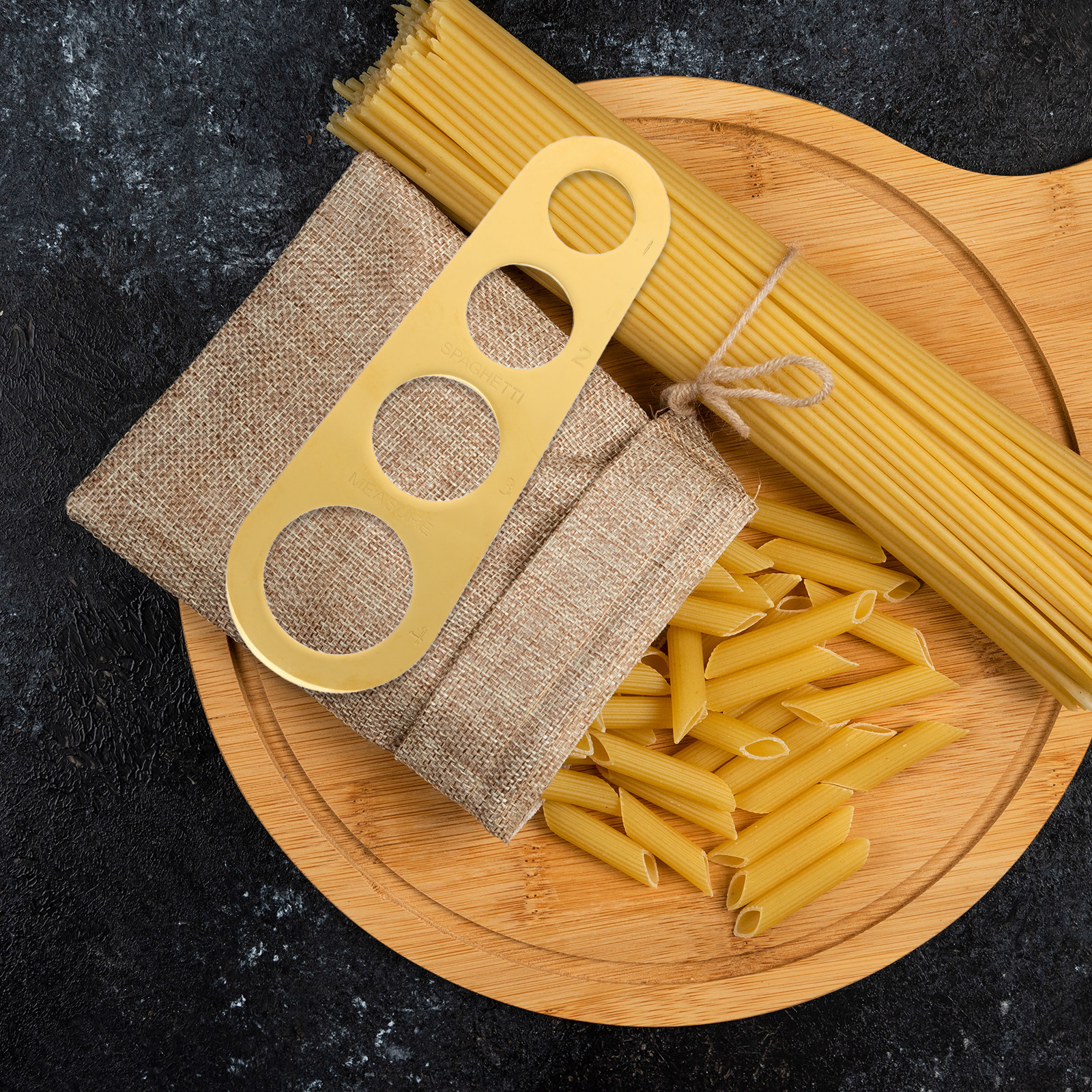 Pasta Measuring Tool - Alat Pengukur Spaghetti dari Baja Anti