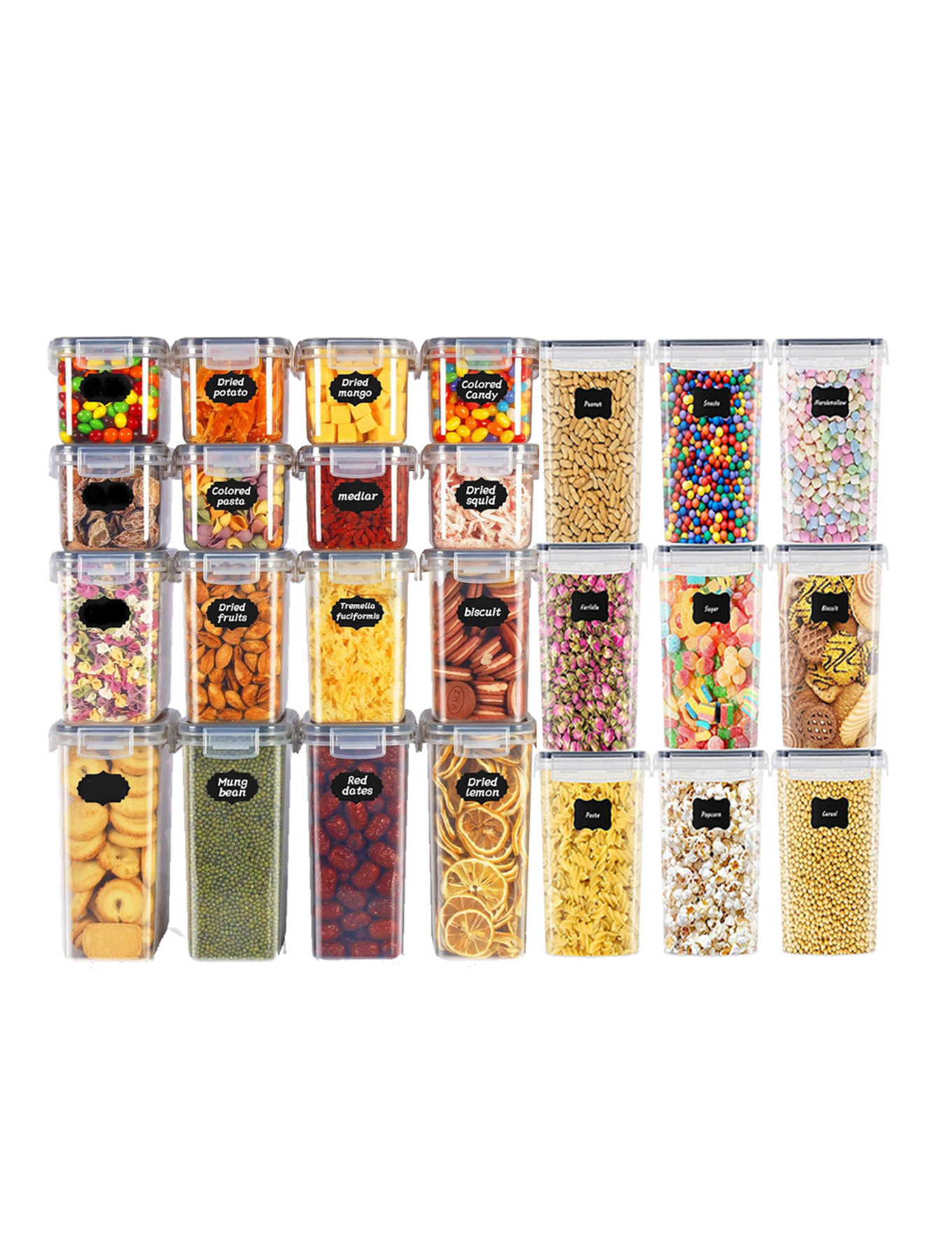 Kitchen Gadgets Storage - 48pcs, Wadah Penyimpanan Makanan Tertutup dengan