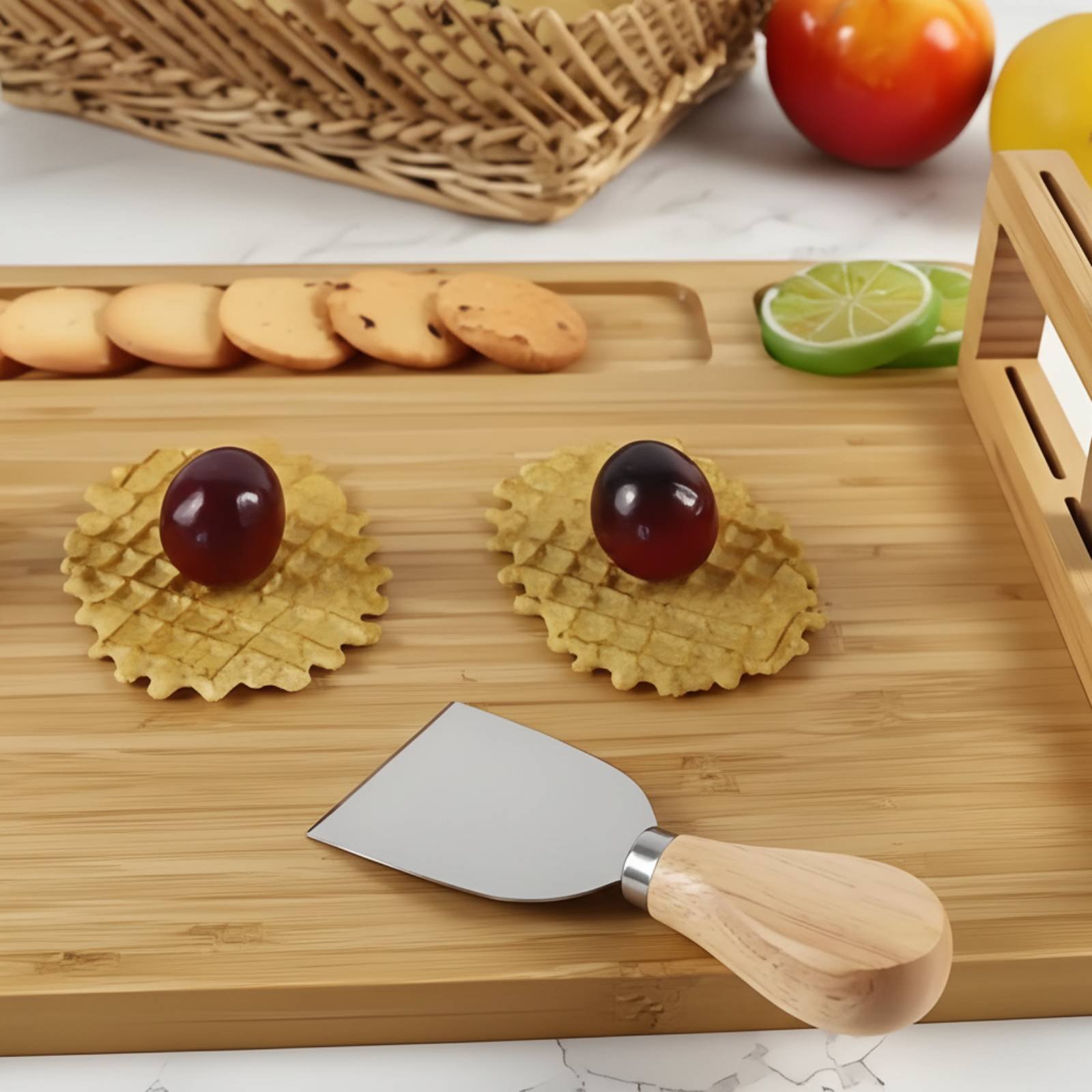 Bamboo Cutting Board - 6 Buah Set Papan Keju dan