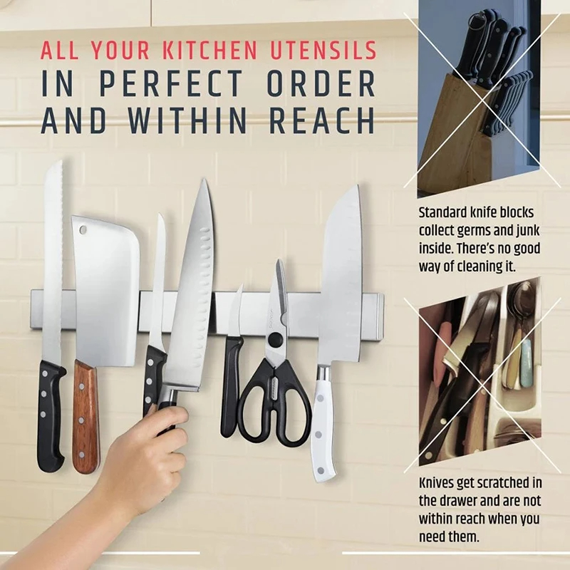 Rak pisau magnetik besi anti k - Magnetic Knife Strip ulasan dan harga