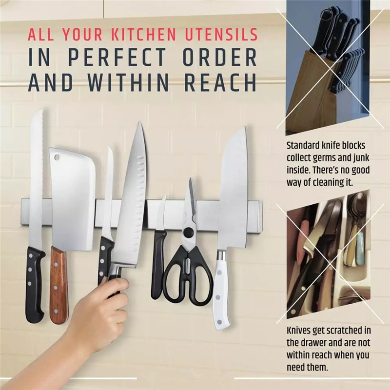 Rak pisau baja tahan karat, Ak - Magnetic Knife Strip ulasan dan harga