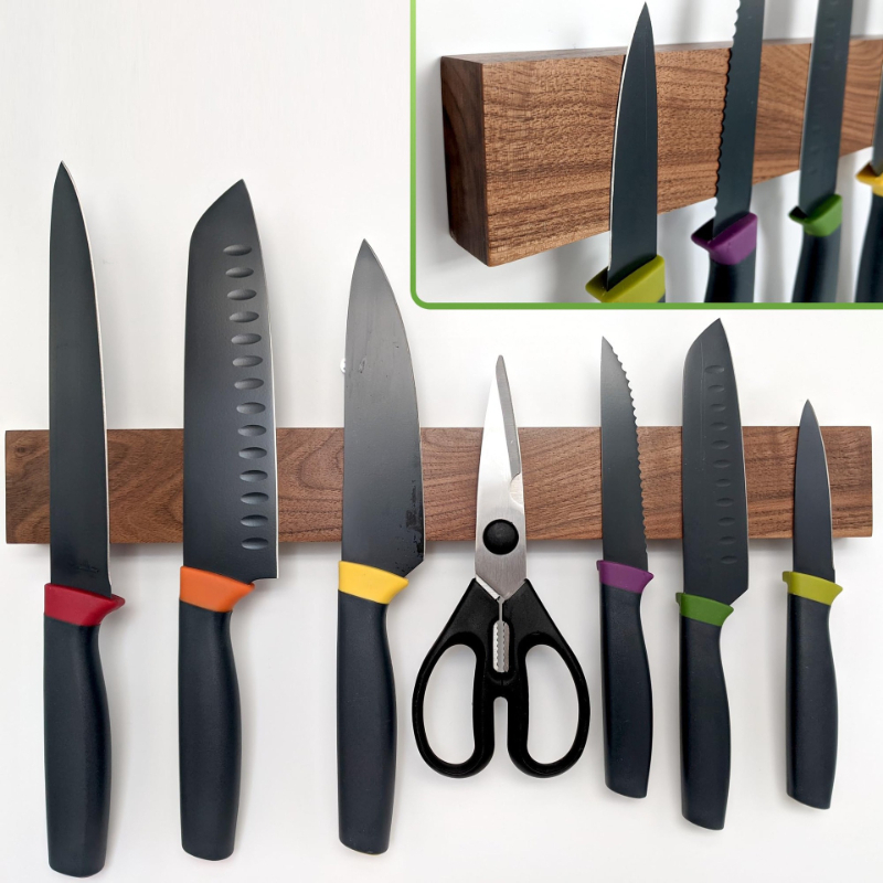 Rak Pisau Magnetik Kayu Ash 30 - Magnetic Knife Strip ulasan dan harga