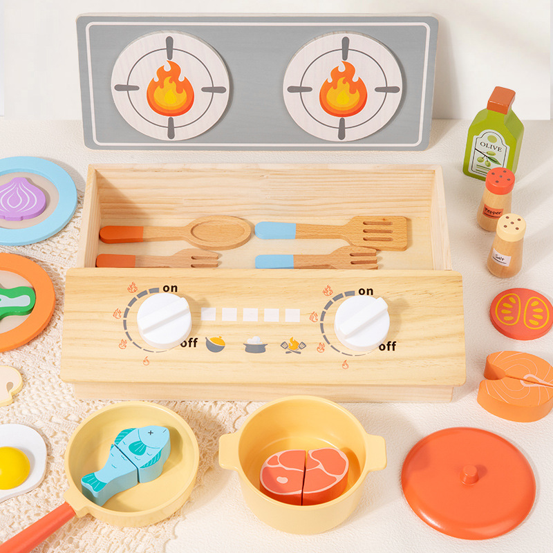 Set Dapur-dapuran Kayu Edukasi - Kitchen Gadgets For Kids ulasan dan harga