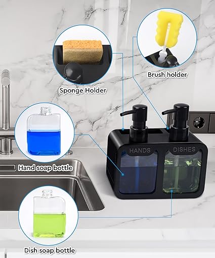 Set Dispenser Sabun Tangan dan - Kitchen Gadgets Dispenser Brush Holder ulasan dan harga