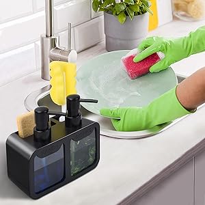Set Dispenser Sabun Tangan dan - Kitchen Gadgets Dispenser Brush Holder ulasan dan harga