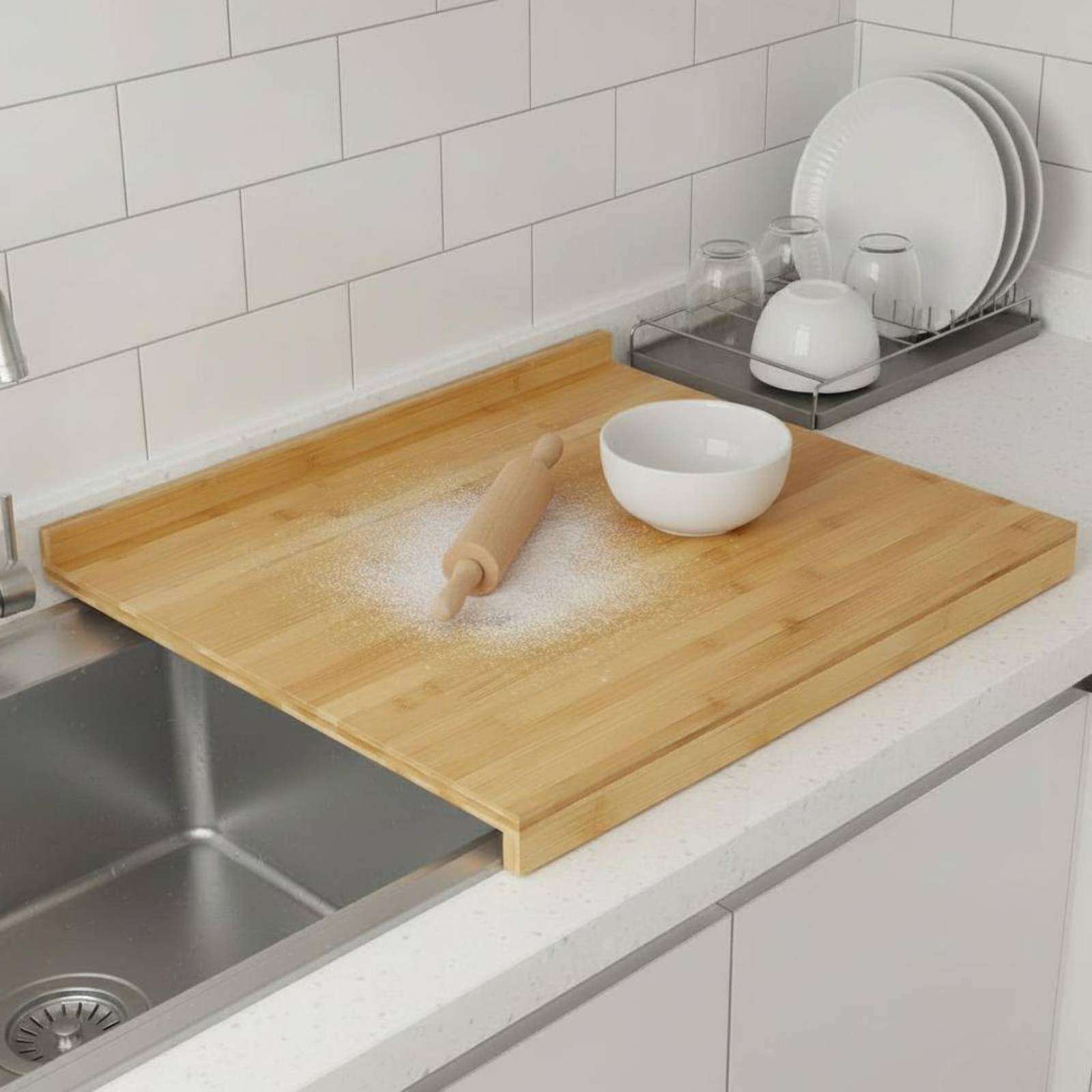 Papan Pemotong di Atas Wastafe - Bamboo Cutting Board ulasan dan harga