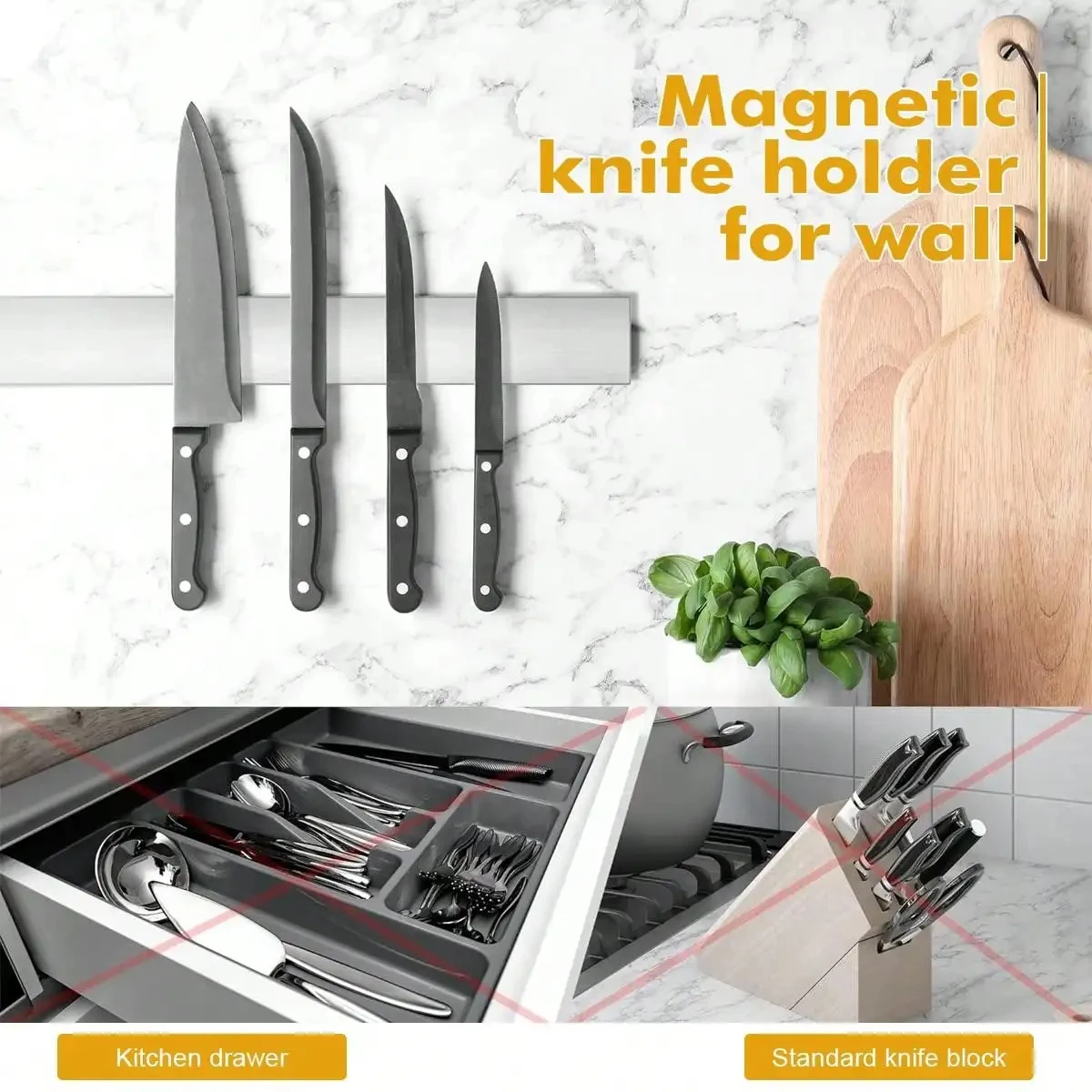 Tempat Pisau Magnetik Leeseph  - Magnetic Knife Strip ulasan dan harga