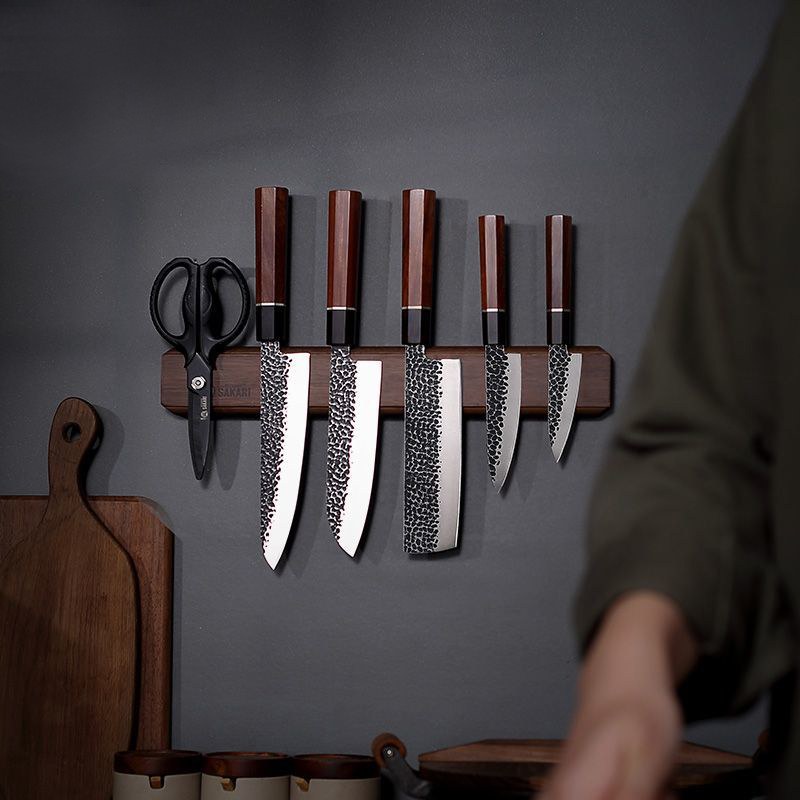 Tempat Pisau Magnetik Kayu Aka - Magnetic Knife Strip ulasan dan harga