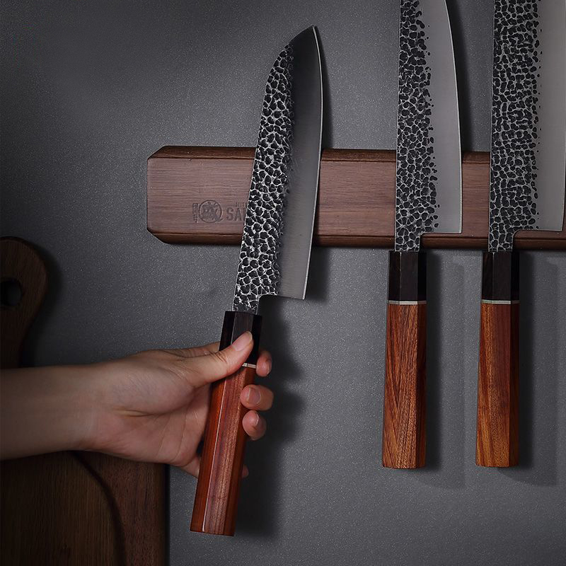 Tempat Pisau Magnetik Kayu Aka - Magnetic Knife Strip ulasan dan harga