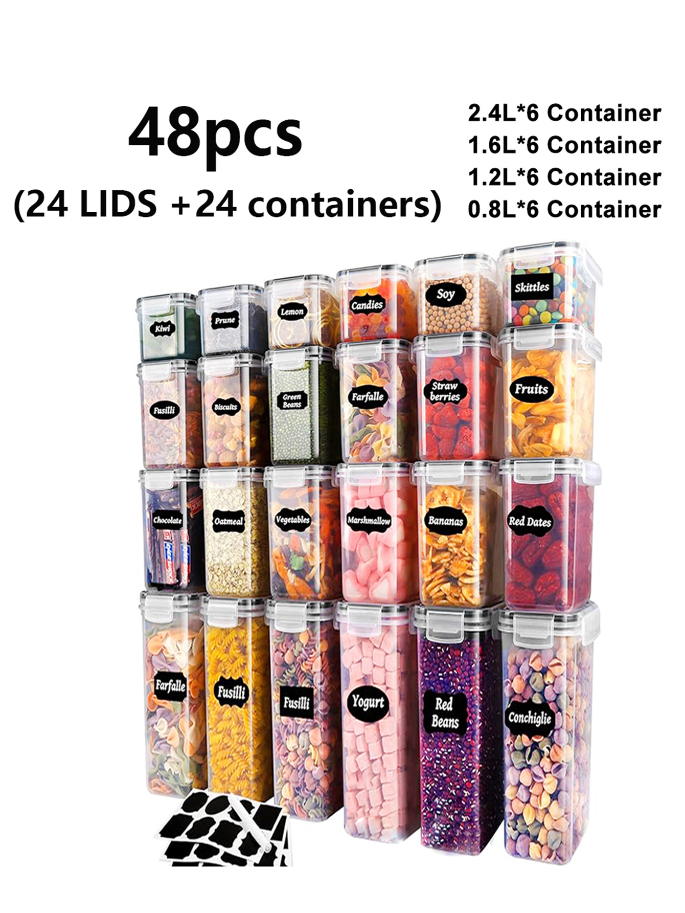 48pcs, Wadah Penyimpanan Makan - Kitchen Gadgets Storage ulasan dan harga