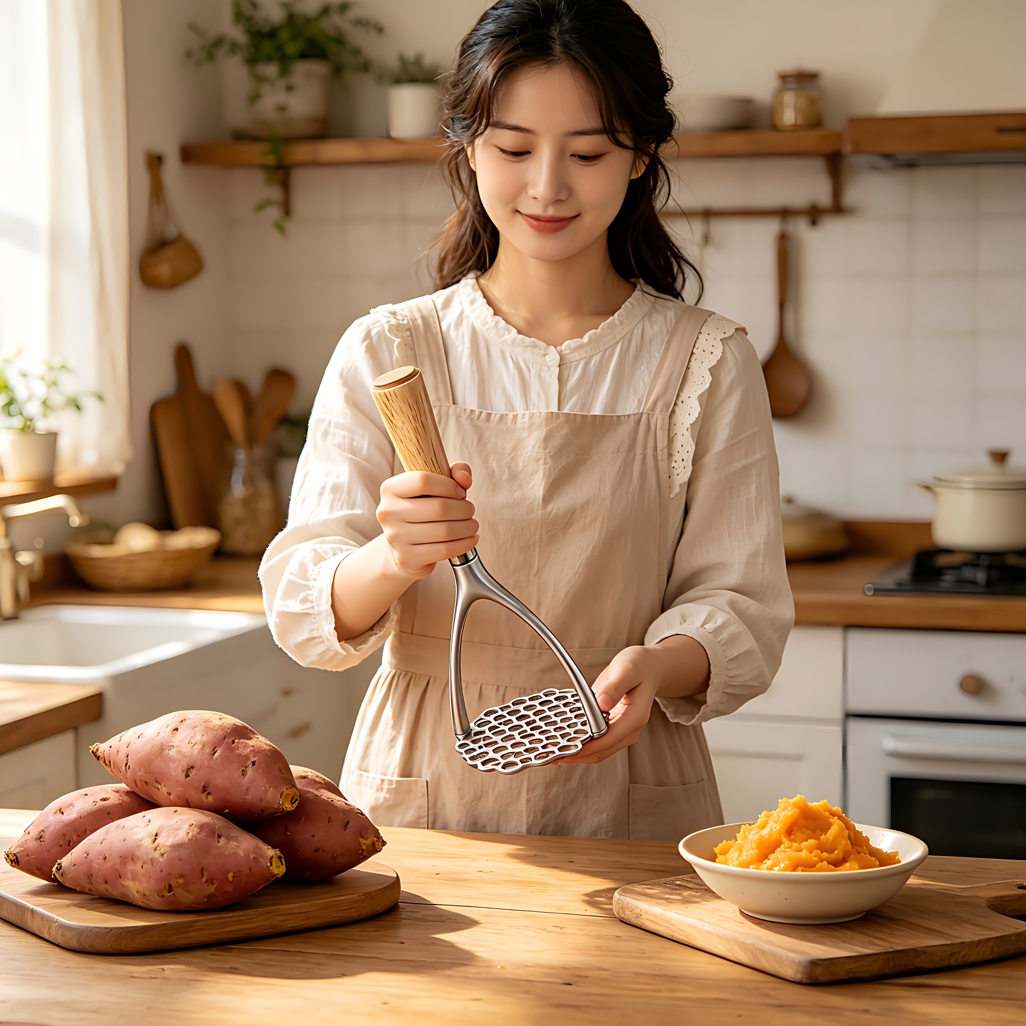 1 buah, penghancur kentang, al - Potato Masher Ricer ulasan dan harga