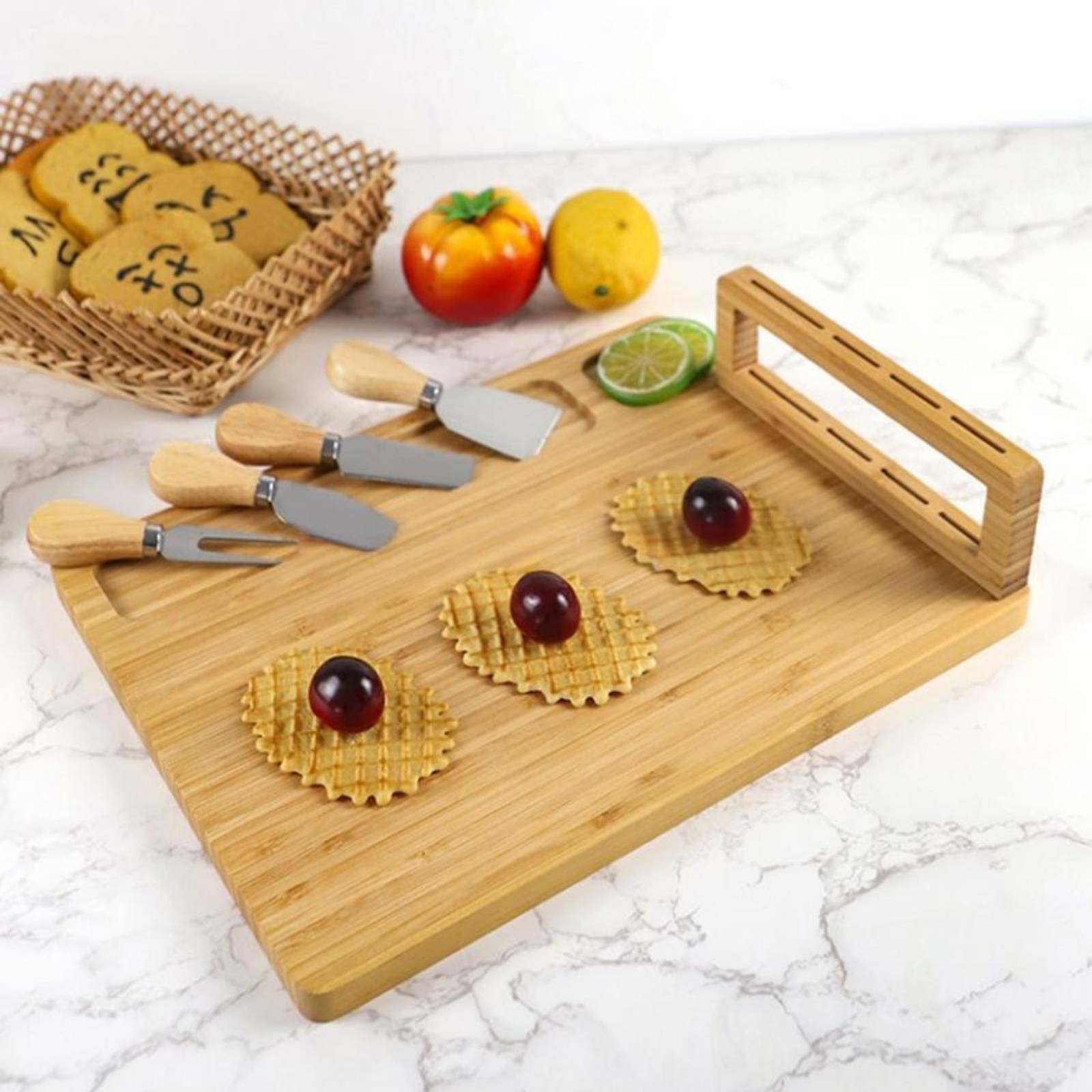 6 Buah Set Papan Keju dan Alat - Bamboo Cutting Board ulasan dan harga
